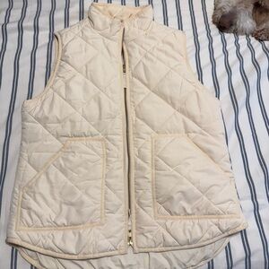 Women's J. Crew Cream Quilted Vest